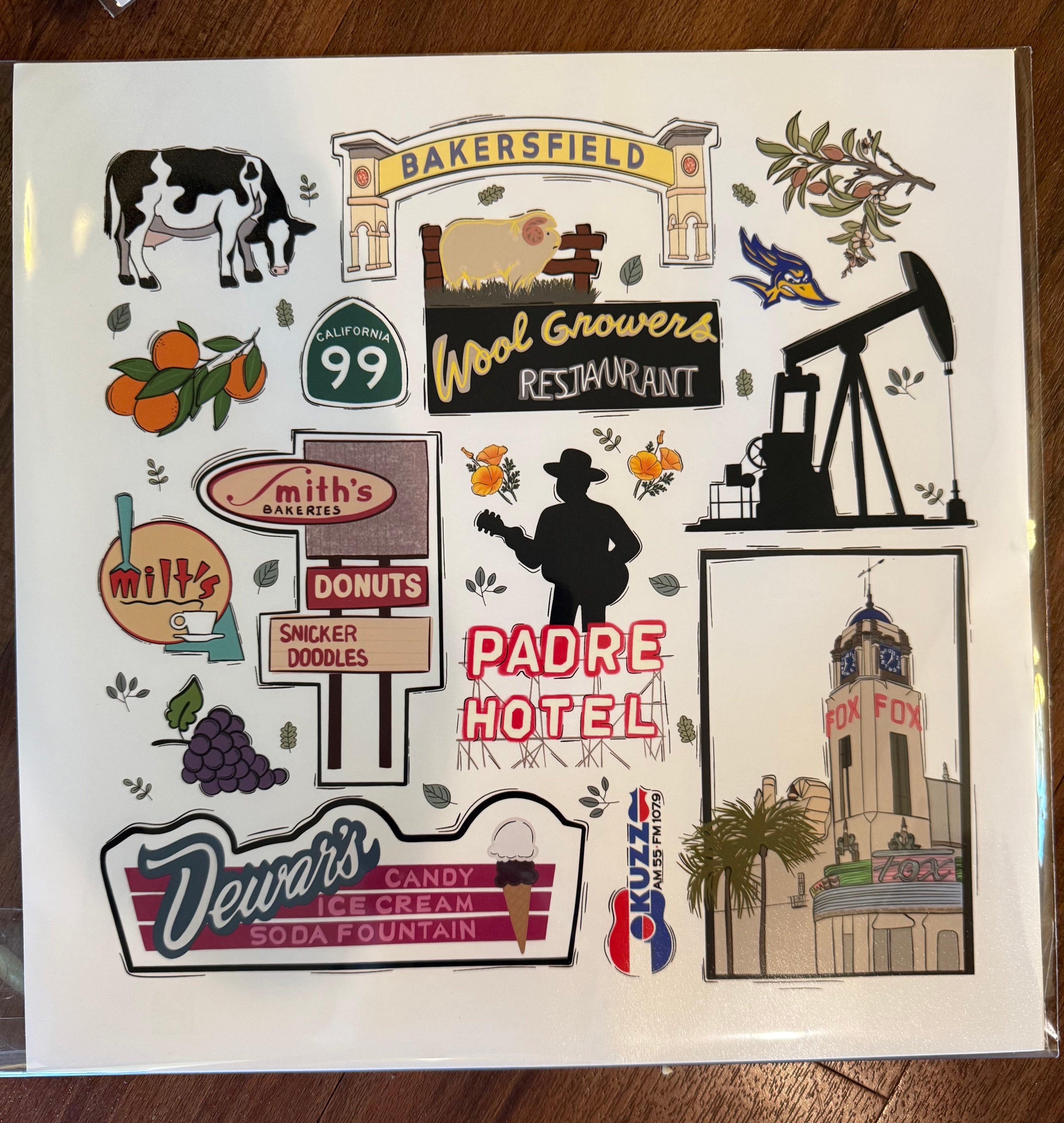 Streets of Bakersfield 12x12 Print